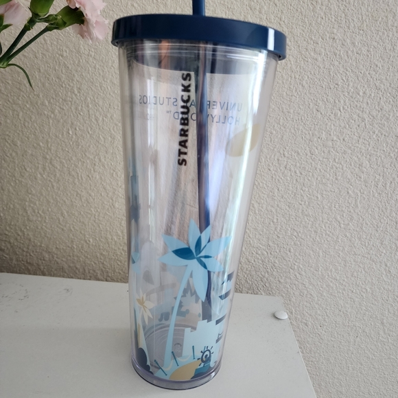 STARBUCKS Universal Studios Hollywood  tumbler with straw - Picture 3 of 6